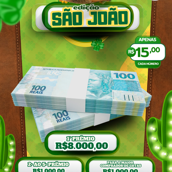 15,00 PARA 10MIL (EDIÇÃO DE SÃO JOÃO).